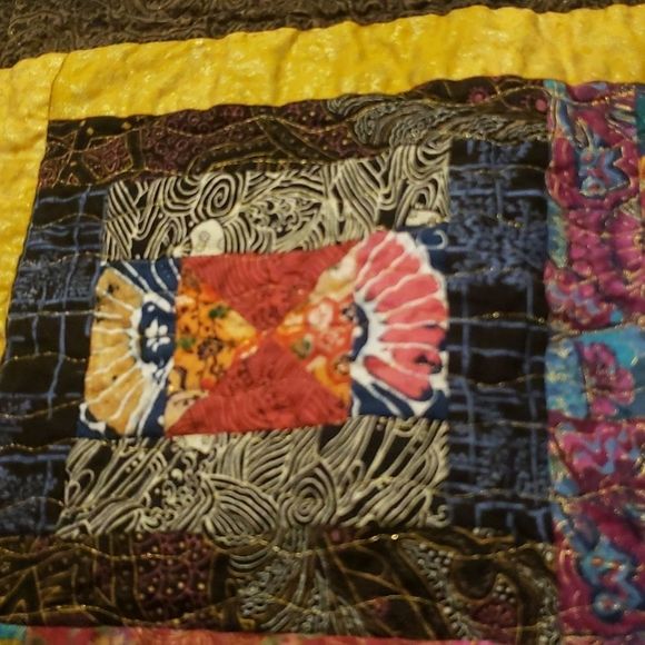 MODERN quilt around the world colorful  handmade - Picture 10 of 10